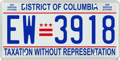 DC license plate EW3918