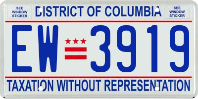 DC license plate EW3919