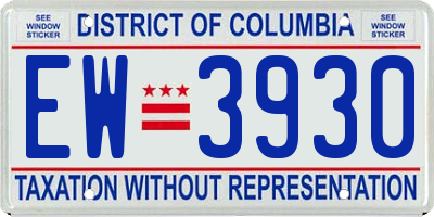 DC license plate EW3930