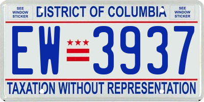 DC license plate EW3937