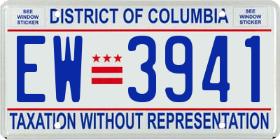 DC license plate EW3941