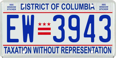 DC license plate EW3943