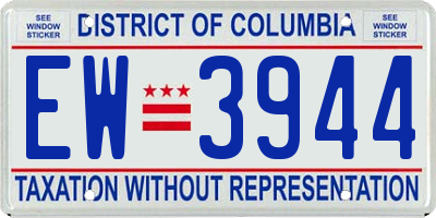 DC license plate EW3944