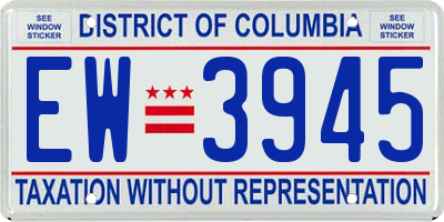 DC license plate EW3945