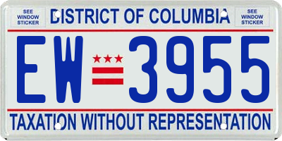 DC license plate EW3955