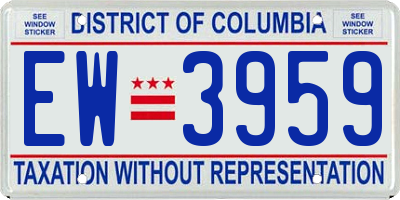DC license plate EW3959