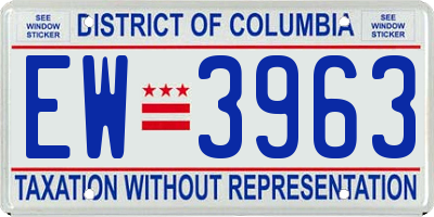 DC license plate EW3963