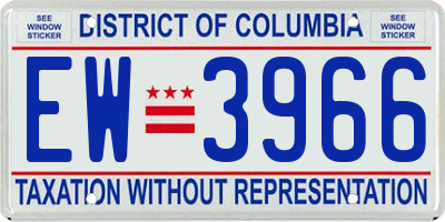 DC license plate EW3966