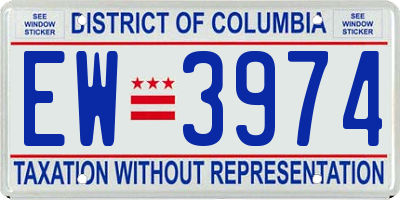 DC license plate EW3974