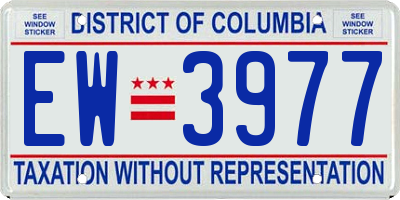 DC license plate EW3977