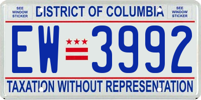 DC license plate EW3992