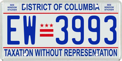 DC license plate EW3993