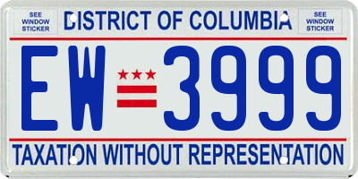 DC license plate EW3999