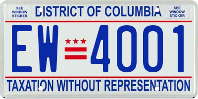 DC license plate EW4001