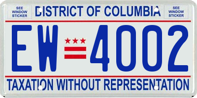 DC license plate EW4002