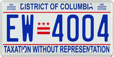 DC license plate EW4004