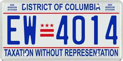 DC license plate EW4014