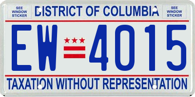 DC license plate EW4015