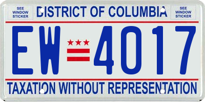 DC license plate EW4017