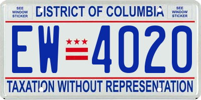 DC license plate EW4020