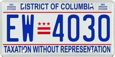 DC license plate EW4030