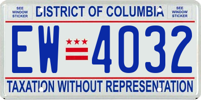 DC license plate EW4032