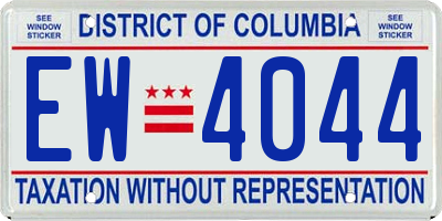 DC license plate EW4044