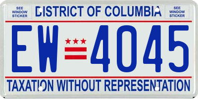 DC license plate EW4045