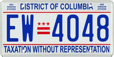 DC license plate EW4048