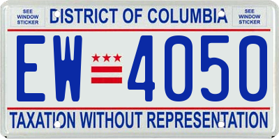 DC license plate EW4050