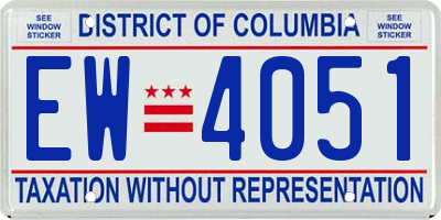 DC license plate EW4051