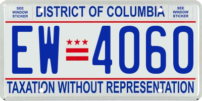 DC license plate EW4060