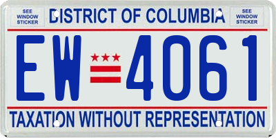 DC license plate EW4061
