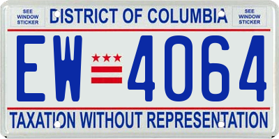 DC license plate EW4064