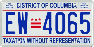 DC license plate EW4065