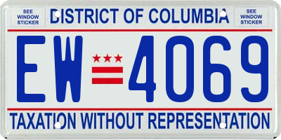 DC license plate EW4069