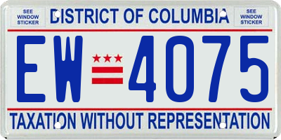 DC license plate EW4075