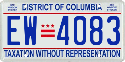 DC license plate EW4083