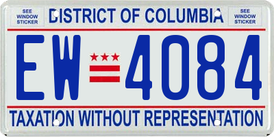 DC license plate EW4084