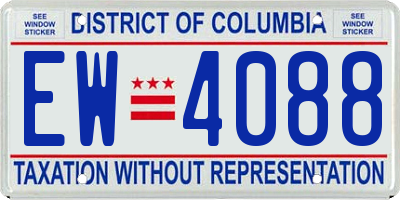 DC license plate EW4088