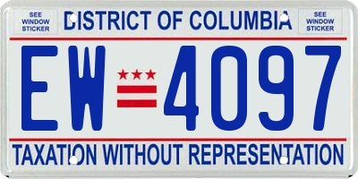 DC license plate EW4097