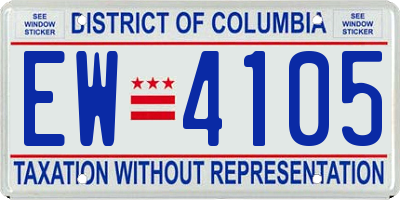 DC license plate EW4105