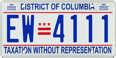 DC license plate EW4111