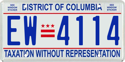 DC license plate EW4114