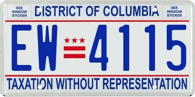 DC license plate EW4115