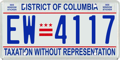 DC license plate EW4117