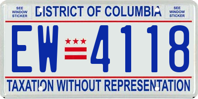 DC license plate EW4118
