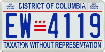 DC license plate EW4119