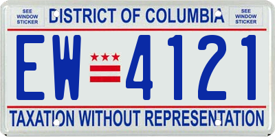 DC license plate EW4121