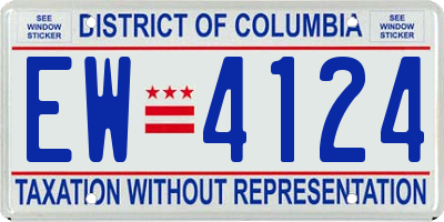 DC license plate EW4124